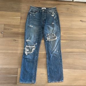 Flying Monkey Mase High Rise Mom Distressed Denim jeans